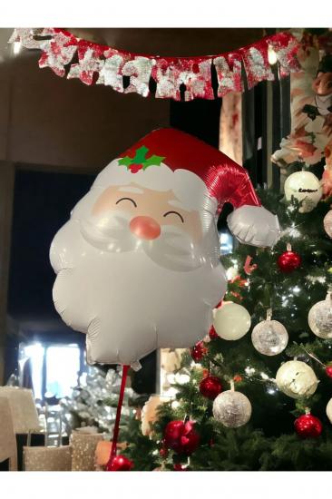 Happyland Yılbaşı Noel Baba Folyo Balonu Yılbaşı Süsleri Noel Baba Kafa Şekilli Balon 45 Cm Yeni Yıl