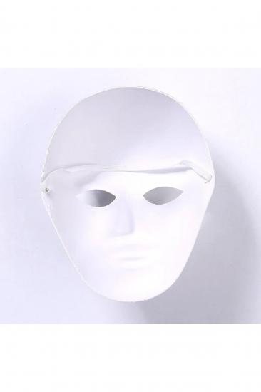 Happyland Dıy Beyaz Maske Halloween Kağıt Maske Tam Yüz Opera Maskeli Çocuk Boyama Maskesi 3 Adet