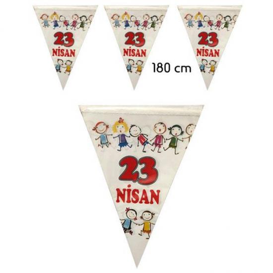 Happyland 23 Nisan Bayramı Temalı Üçgen Flama Set - 180 cm