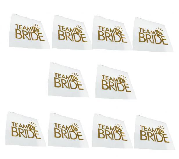 Happyland Team Bride Tektaş Detaylı Gold Bride To Be Partisi Kutlama Dövmesi 10’lu Nedime Dövmesi Geçici Dövme