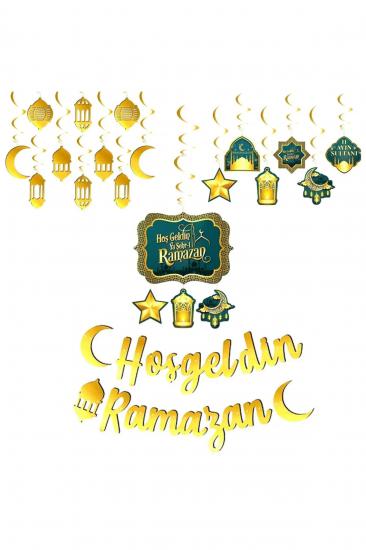 Happyland Hoşgeldin Ramazan Asma Süs Set 4 Parça Ramazan Süsleme Seti