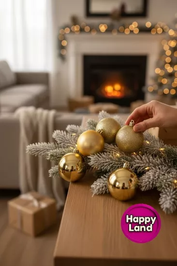 Happyland Yılbaşı Çam Ağacı Süsü 8 cm 6’LI Gold Renk Yılbaşı Topu Büyük Boy Yılbaşı Topu HPY128