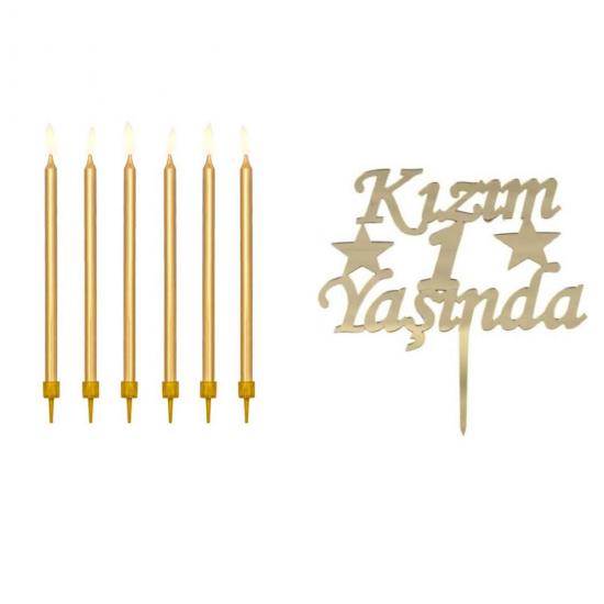Happyland Kız Çocuk 1 Yaş Doğum Günü 2’li Set Gold 1. Yaş Günü 