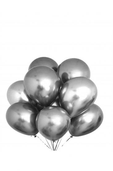 Happyland 10 Adet Gümüş Krom Balon