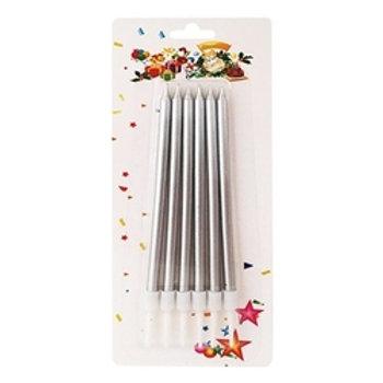 10’CM GÜMÜŞ METALİK MUM
