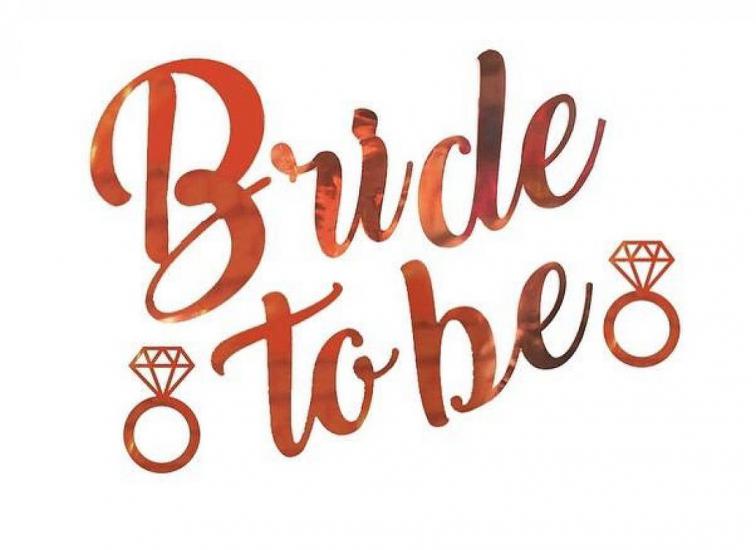 Bride To Be İtalik Açılır Yazı Rose Gold