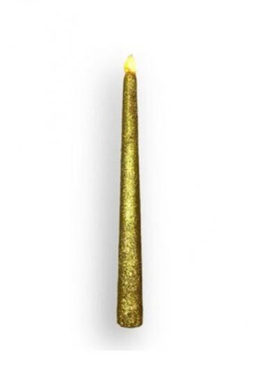 30’cm Pilli Simli Gold Gün ışığı Led Şamdan Mum
