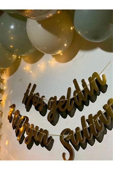 HappylandHoşgeldin 11 Ayın Sultanı Gold Yazı Ledli Zincir Balon Seti Dekor Ya Şehri Ramazan Seti