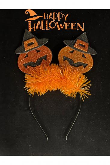 Happyland Halloween Simli Balkabağı Figürlü Turuncu Renk Parti Taç Cadılar Bayramı Parti Tacı