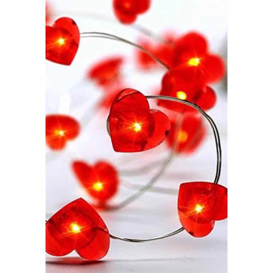 Happyland 14 Şubat Kalp Peri LED Işık Pleksi Kalp Şeklinde Günışığı (Usb Girişli LED )