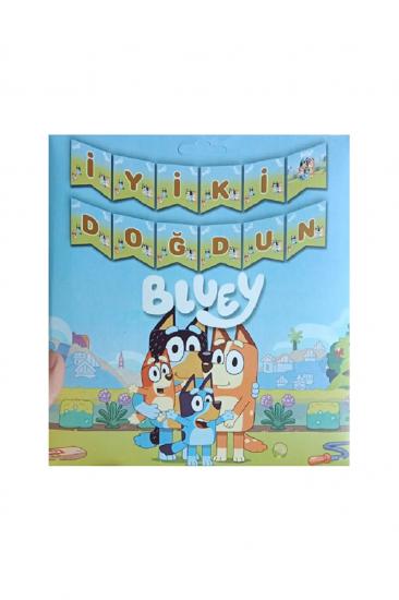 Happyland Bluey Temalı Doğum Günü Süsü Zikzak Banner Bluey Bingo Iyi Ki Doğdun Banner