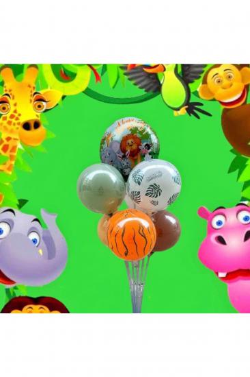 Happyland Safari Temalı 7’li Balon Standı 7 Adet Balon