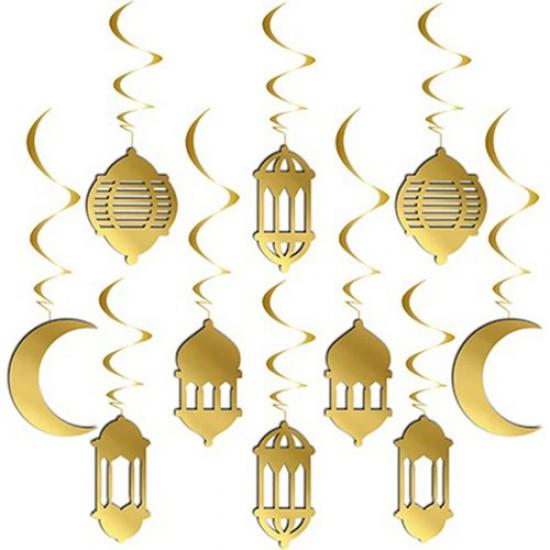 Ramazan Temalı Altın 3D Sarkıt Tavan Süs 10’lu