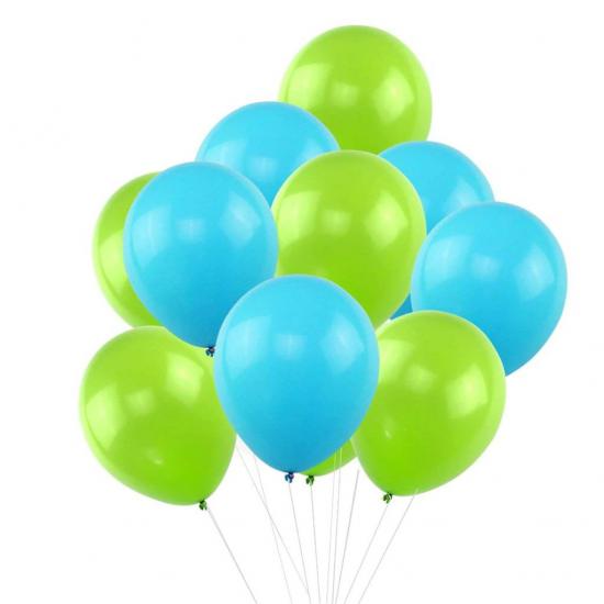 50 Adet Metalik Sedefli Kaliteli Balon 25 Mavi 25 Fıstık Yeşili