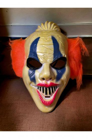 Happyland Halloween Korkunç Maske Balo Maskesi Turuncu Renk Punny Cadılar Bayramı Maske Mask