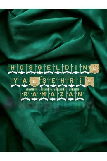 HappylandRamazan Ayı Hoşgeldin Ya Şehri Ramazan Yazısı Zarflı Banner Yazı Ramazan Süsleri