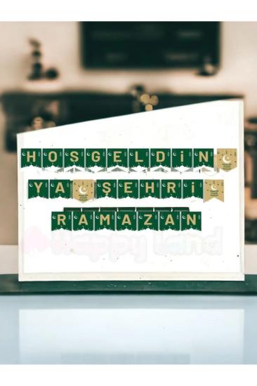 HappylandRamazan Ayı Hoşgeldin Ya Şehri Ramazan Yazısı Zarflı Banner Yazı Ramazan Süsleri