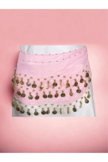 Happyland Şakira Kemeri Gold Pullu Soft Pembe Renk Shakira Şakira Dansöz Oryantal Kemeri 1 Adet