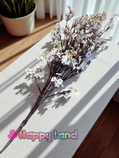 Happyland Yapay Beyaz Bahar Dalı 55 cm Japon Kiraz ÇİÇEĞİ