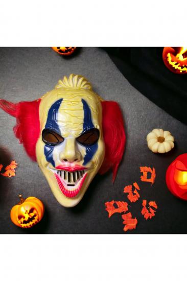 Happyland Halloween Korkunç Maske Balo Maskesi Kırmızı Renk Punny Cadılar Bayramı Maske Mask