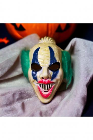Happyland Halloween Korkunç Maske Balo Maskesi Yeşil Renk Punny Cadılar Bayramı Maske Mask