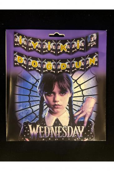 Happyland Wednesday Addams Dekoratif Banner İyiki Doğdun Yazısı 1 adet Banner Yazı