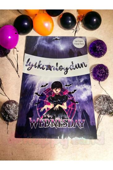 Happyland Wednesday Addams Dekoratif Kaligrafi New Banner Iyiki Doğdun Yazısı 1 Adet Banner Yazı