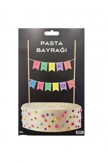 Happyland Renkli Pasta Bayrağı Iyiki Doğdun Yazılı Bayrak