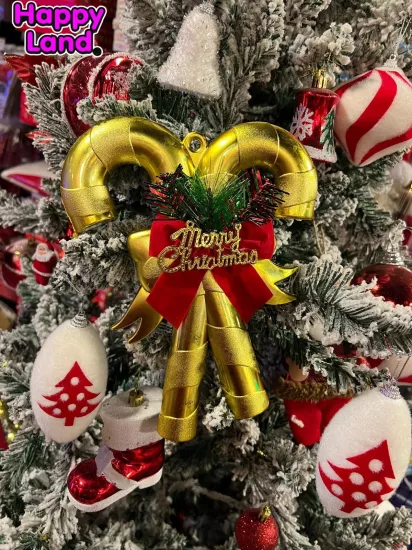 Happyland Yılbaşı Süsü Baston Şeker Süsü Gold Kapı Duvar Ağaç Süsü HP-125