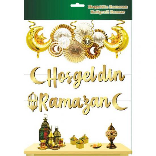 Happyland Flama Hoşgeldin Ramazan Metalize Altın Set 1 Adet