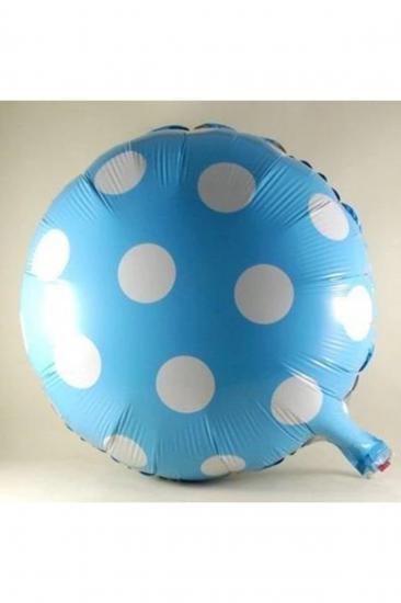 Happyland Beyaz Puantiyeli Mavi Renkte Folyo Balon ﻿﻿