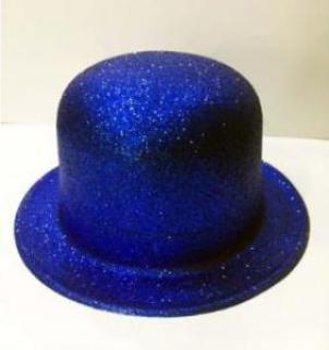 Mavi Parti Şapkası Simli Şapka Parlak Şapka Parlak Parti Şapkası