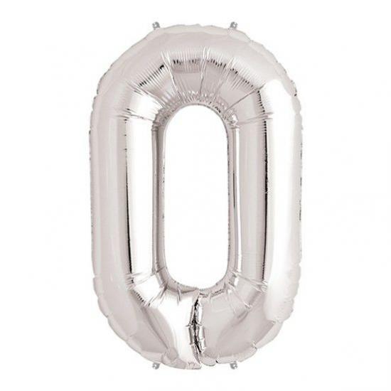 0 SAYI 40 İNÇ FOLYO GÜMÜŞ BALON BÜYÜK BOY 100 CM