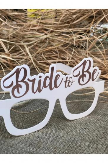 Happyland Bride Konsept Gözlük Rose Gold Bride To Be Yazılı Beyaz Bekarlığa Veda Partisi 8 Adet