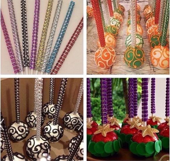 Happyland Cake Pop Çubuğu Taşlı 12 li Gümüş
