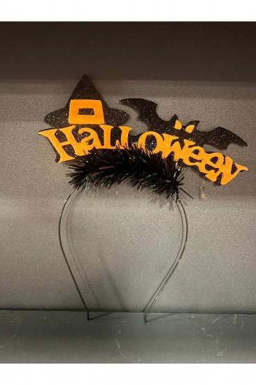Happyland Halloween Yazılı Yarasa Taç Cadı Şapkası Detaylı Cadılar Bayramı Parti Tacı 