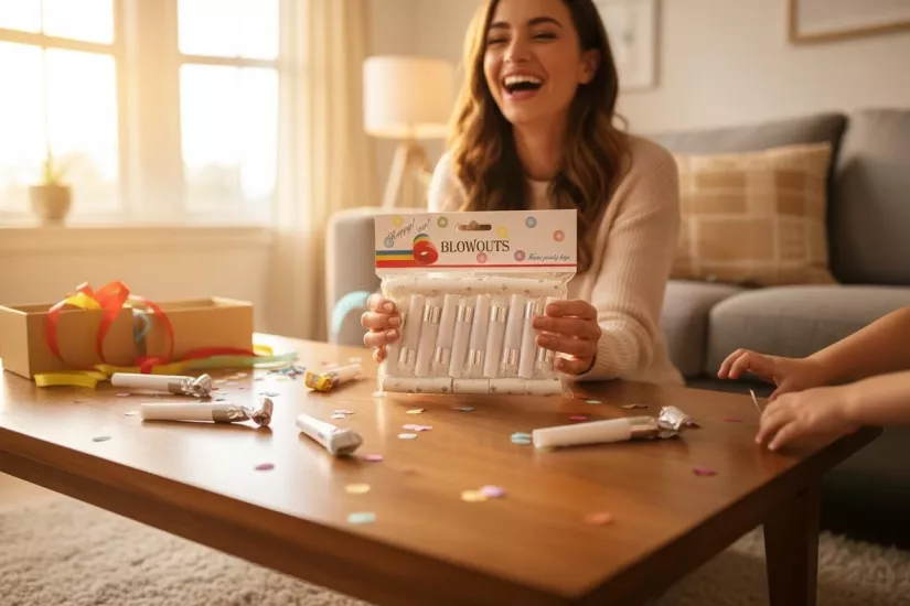 Happyland Yılbaşı Uzayan Düdük Kaynana Dili 10 Adet Gümüş Yıldızlı Parti Ve Doğum Günü YılbaşıDüdüğü