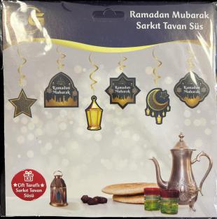 Happyland Ramazan Ayı Dekorları Ramadan Mubarek 6 lı Tavan Sarkıt Ramazan Süs