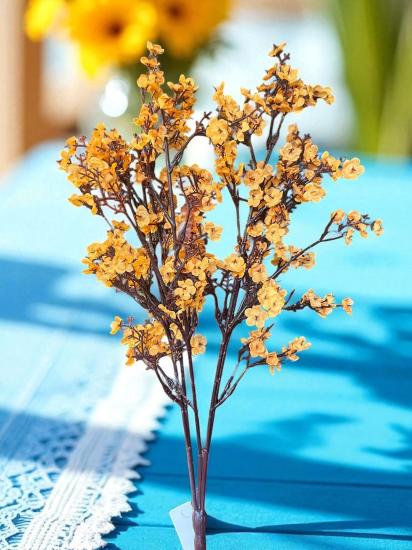 Yapay Turuncu Bahar Dalı 55 Cm Turuncu Renk Japon Kiraz Çiçeği