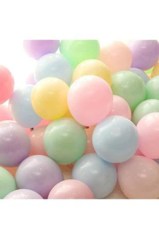 Happyland  Makaron pastel renkler  Karışık renk Balon 100 ADET VE 5 MT Balon zinciri