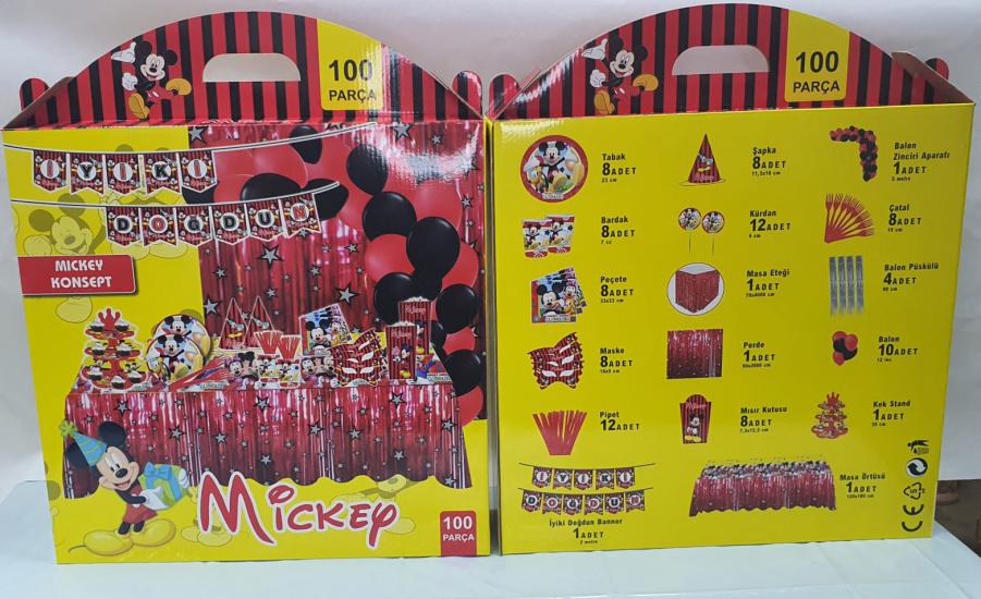 Parti Ustası HAPPYLAND 100 Parça Parti Seti Mickey Mouse