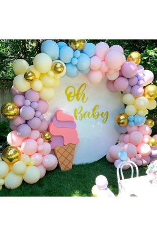 Happyland  Makaron Balon (50 adet) +10 gold  Krom Balon + Balon Zinciri + Balon Pompası Balon Seti