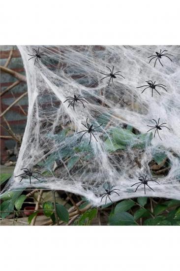 Happyland Halloween Örümcek Ağı Beyaz Renk Cadılar Bayramı Beyaz Örümcek Ağ Dekor Süs 
