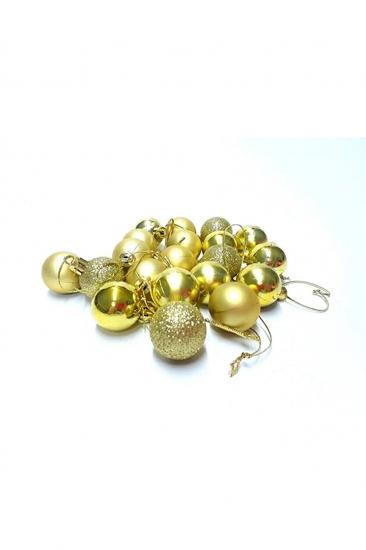 Happyland Yılbaşı Ağacı Süsleme 4 Cm Gold 24’lü Gold Renkli Cici Top