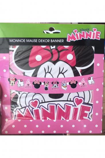 Happyland Minnie Dekoratif Banner Pembe İpli Dekor Banner Minnie