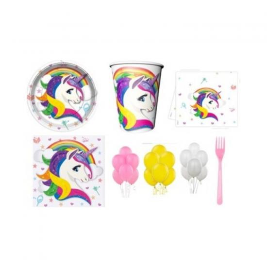 Happyland Unicorn Doğum Günü Seti 8 Kişilik