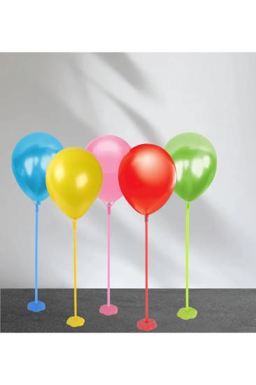 Happyland Tek Ayaklı Renkli Balon Standı Yer Standı Balon Standı Rengarenk Yeşil