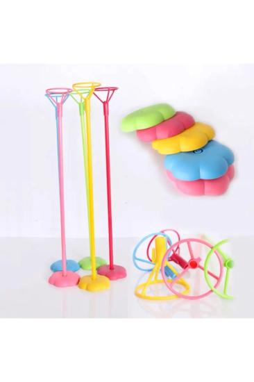 Happyland Tek Ayaklı Renkli Balon Standı Yer Standı Balon Standı 5’li Balon