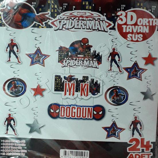 Happyland Spiderman Konsept 24 Lü 3D Orta Tavan Süs 