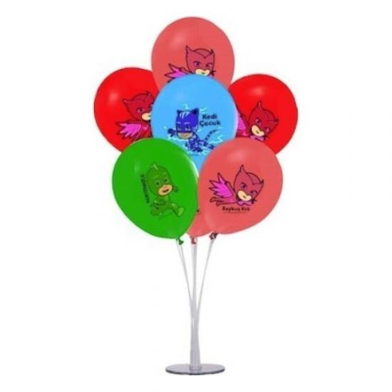 Happyland Pj Maskeliler Lisanslı Ayaklı 7 Li Balon Standı-Balonlar Dahil